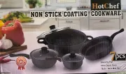 Набір каструль з мармуровим покриттям зі скляними кришками Hot Chef 7 предметів