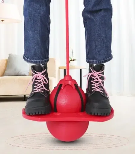 Рожевий Дитячий стрибун-джампінг на резинці (висота 54см, гумова трубка розтягується)