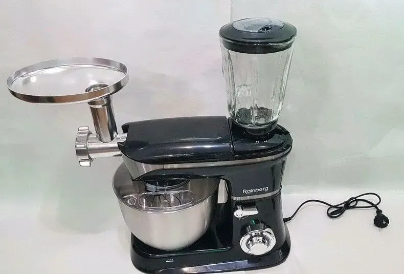Кухонний комбайн 3 в 1 Rainberg RB-8080 Тістоміс / М'ясорубка / Блендер / Планетарний міксер 4200В
