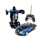Машинка Трансформер Bugatti Size 18 см Robot Car синя з пультом