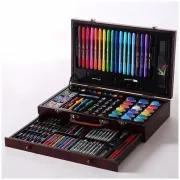 Набір для малювання в дерев'яній валізці, Mega Art Set 123 предмета.Дитячий набір для творчості художника