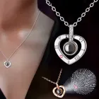 Кулон підвіска з проекцією I love you Я тебе люблю 100 мовами світу у формі серця