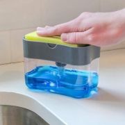 Органайзер для мочалок з мильницею та дозатором натискна Soap Pump Sponge Caddy