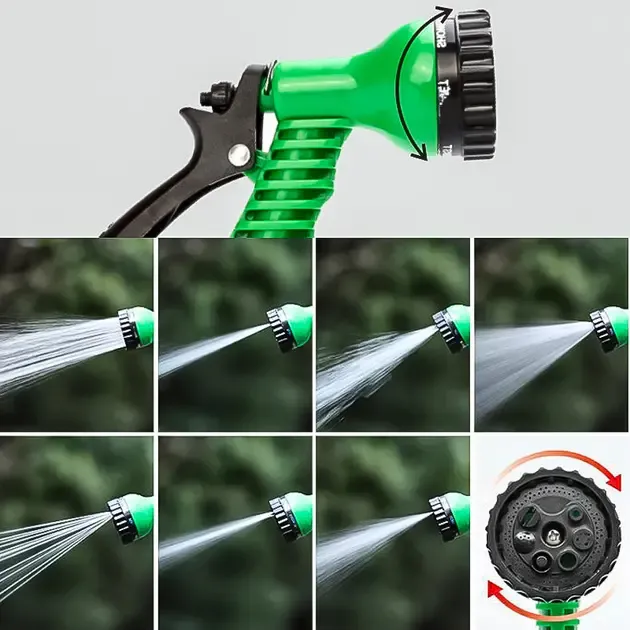 Набір поливальний шланг BlueBird 15м на котушці пістолет з розпилювачем 7-ми режимний