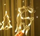 Гірлянда Штора з формами дзвіночок, ялинка, олень 12 PCS light