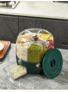 Зелений Круглий органайзер-диспенсер для круп із дозатором 10 л