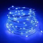 Новорічні гірлянди. Мідна дротяна лампа 100LED 10м, Колір Синій Силіконовий дріт (7107)