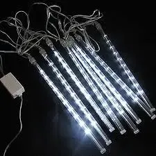 Гірлянда бурульки прозорий шнур 8 шт, 50 см, білі