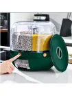 Зелений Круглий органайзер-диспенсер для круп із дозатором 10 л