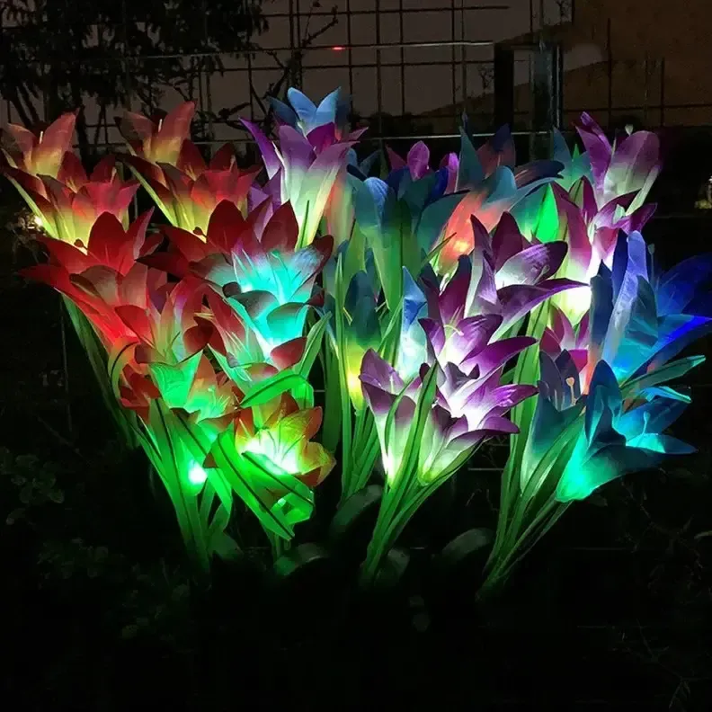 Вуличний Садовий ліхтар на сонячній батареї Лілія 74 см