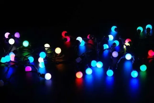 Гірлянда матова кулька 28LED 5м (флеш) 10мм, Новорічна бахрама, Світлодіодна гірлянда, Вулична гірлянда