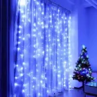 Святкова гірлянда завіса "Штора" на вікно 200LED 3х2м Мультикольоровий колір діодів Синій USB