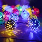 Гірлянда світлодіодна Кулька металева золота, 20 LED, Мультицвет