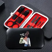 Набір манікюрний з 7 предметів у футлярі. Набір для манікюру та педикюру в чохлі (чорний)