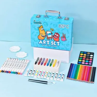 Блакитний Набір юного художника для малювання та творчості Art Set на 82 предмети