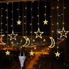 Гірлянда світлодіодна штора Зірка та місяць 2.5 метра 138LED 12 зірок 220В