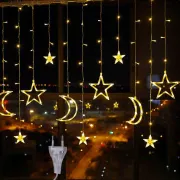 Гірлянда світлодіодна штора Зірка та місяць 2.5 метра 138LED 12 зірок 220В