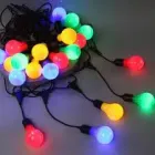 RGB вулична гірлянда 10 Е27 IP44 чорна 10 метрів Horoz CARNAVAL-F10 з лампами Feron комплект