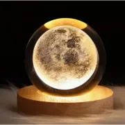 Світлодіодна кришталева куля, декоративна універсальна 3D нічниця, кришталева куля "Планета"