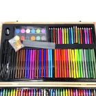 Дитячий набір для малювання та творчості 220 предметів у дерев'яній валізі