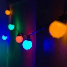 RGB вулична гірлянда 10 Е27 IP44 чорна 10 метрів Horoz CARNAVAL-F10 з лампами Feron комплект