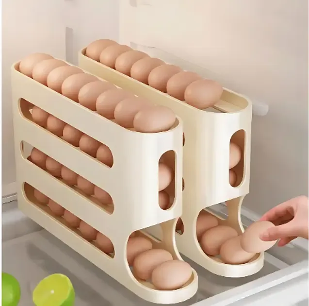 Компактний органайзер для яєць 4-шаровий автоматичний Plastic shelving AND XL-994 / Контейнер-лоток для яєць