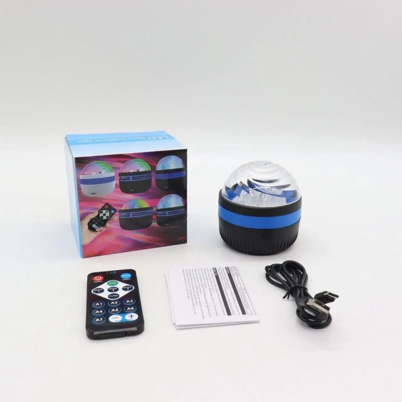 Нічник-проектор зоряного неба RGB + пульт ДК, від USB, AT-0  Світлодіодна обертова лампа