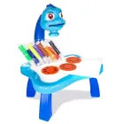 Блакитний Дитячий стіл проектор для малювання з підсвічуванням Projector Painting 24 Деталі