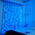 Світлодіодна LED гірлянда-штора синього кольору