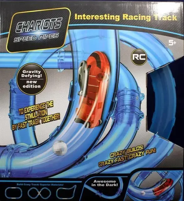 Трубки, що світяться, CHARIOTS SPEED PIPES / трубопровідний автотрек / гоночний трек (27 деталей)