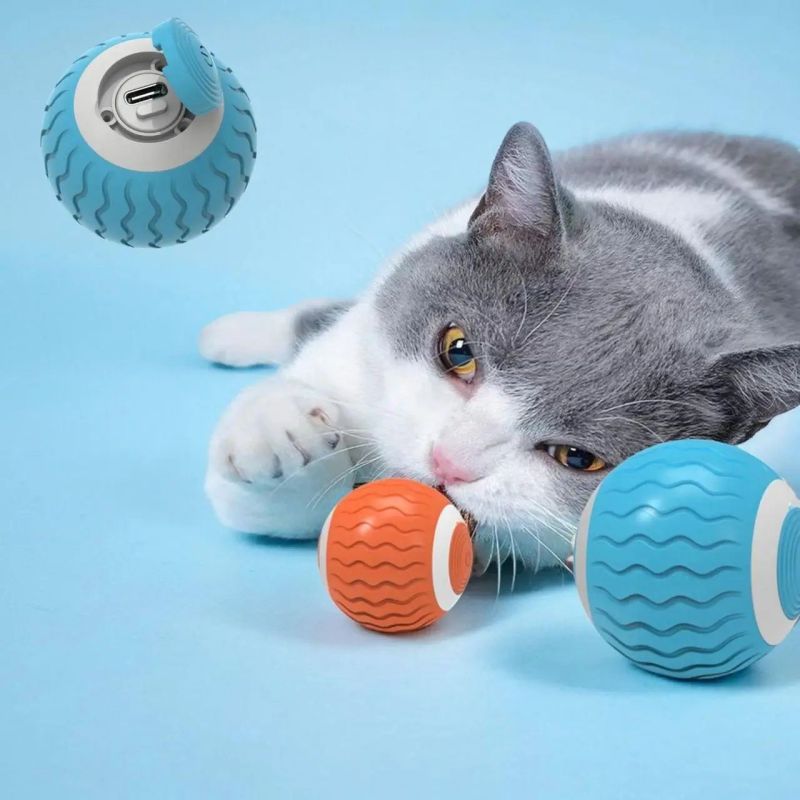Іграшка для кішок і собачок USB smart м'яч-кулька PetGravity з хаотичним рухом та світловою панеллю