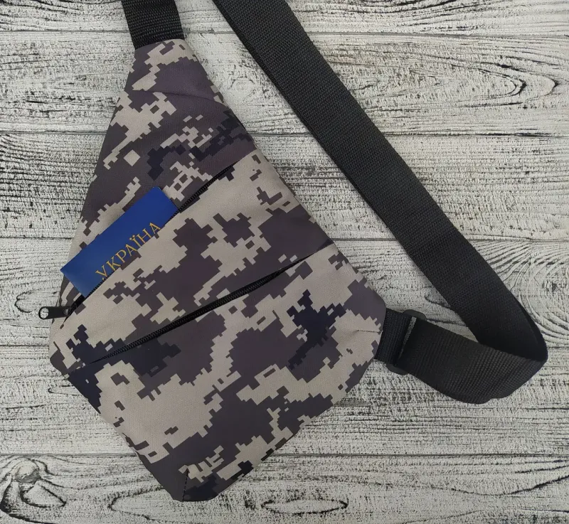 Чоловіча сумка месенджер через плече Cross Body 4634 міні рюкзак антизлодій для телефону ключів та документів Камуфляж