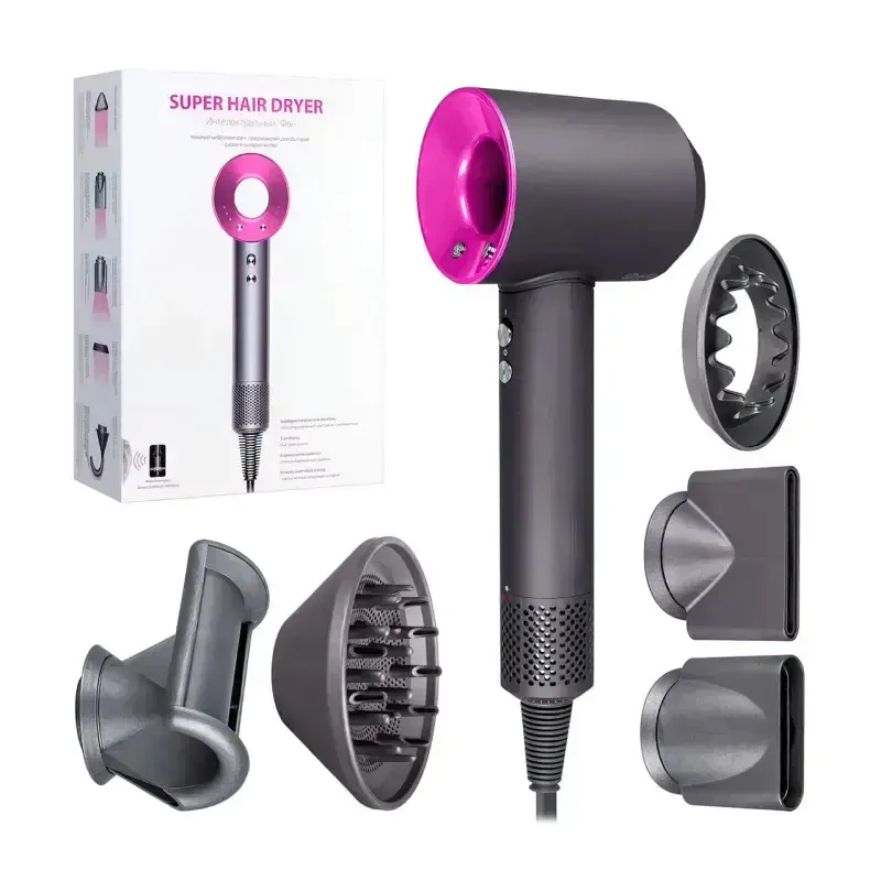 Фен з 5 різними насадками для швидкого сушіння та завивки волосся hair dryer fan
