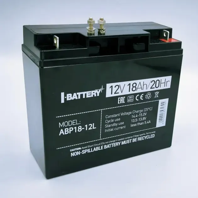 Акумулятор 12В 18 Ач для ДБЖ I-Battery ABP18-12L