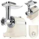 Біла М'ясорубка Rainberg RB-2270 3800Вт з реверсом та насадками для шатківниці та ковбас