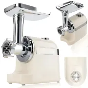 Біла М'ясорубка Rainberg RB-2270 3800Вт з реверсом та насадками для шатківниці та ковбас