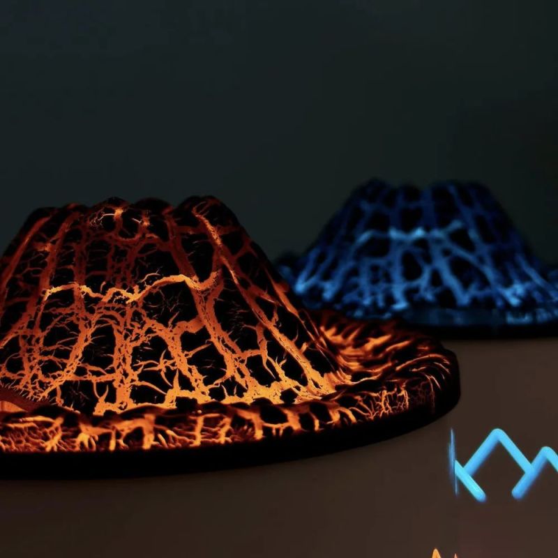 Ароматичний дифузор Volcano Fire Flame, аромотерапія, зволожувач повітря, 2 кольори пульт Jellyfish Mist Flame Volcano Home Appliance Life Store