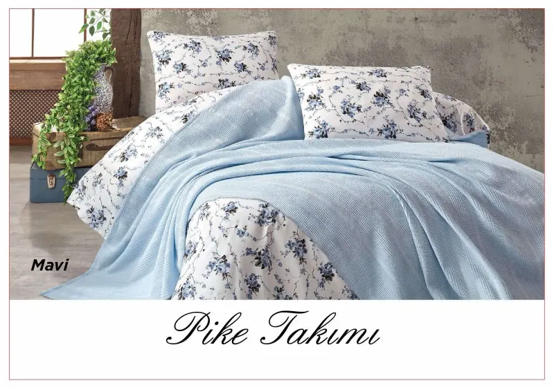 Постільна білизна з вафельним покривалом La Villa Mavi Бузковий