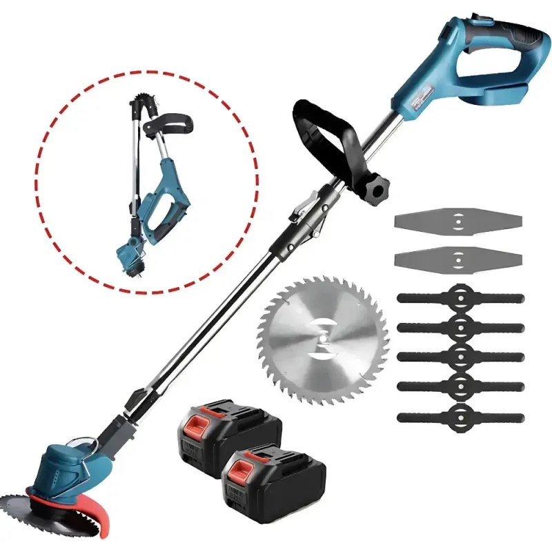 Акумуляторна газонокосарка-триммер + колеса 48 В, 2 батареї, 2000 мАг