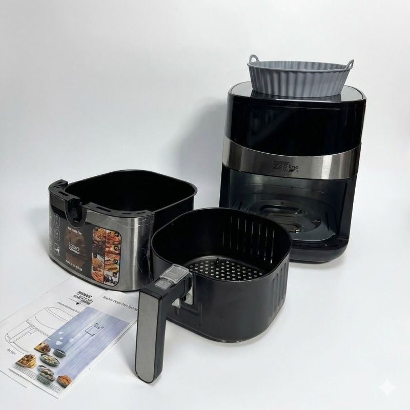 Аерофритюрниця мультипіч Zepline ZP-00233 (6.5 л, 4200 Вт) з двома ТЕНами та сенсорним керуванням + силіконова форма