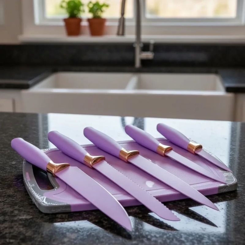 Набір силіконових кухонних речей 19 предметів Фіолетовий Kitchen Set Кухонний набір з дощечкою