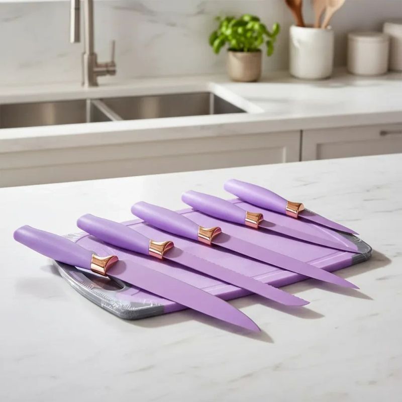 Набір силіконових кухонних речей 19 предметів Фіолетовий Kitchen Set Кухонний набір з дощечкою