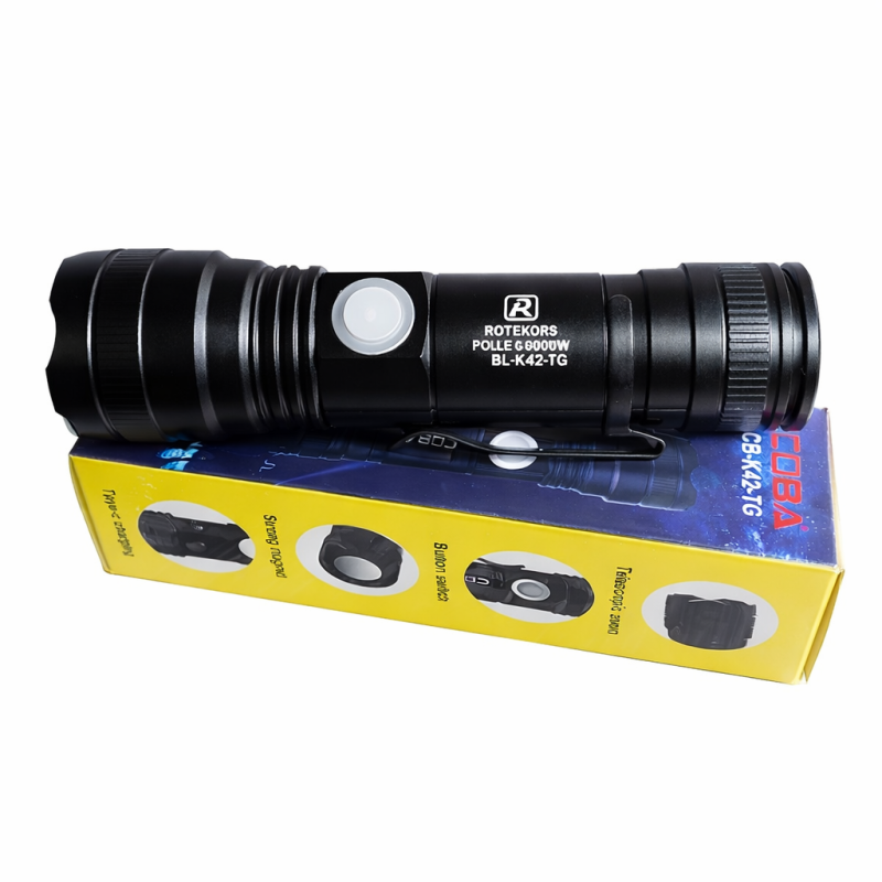 Потужний акумуляторний ліхтарик COBA CB-K42-TG TG2000M із зумом, магнітом та акумулятором 8800 mAh