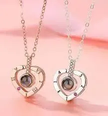 Кулон підвіска з проекцією I love you Я тебе люблю 100 мовами світу у формі серця