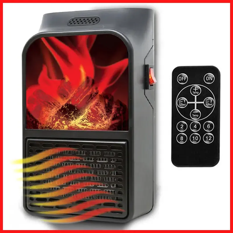 Обігрівач електричний Flame Heater 1000W з пультом