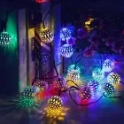 Гірлянда світлодіодна Кулька металева золота, 20 LED, Мультицвет