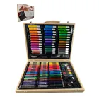 Дитячий набір для малювання та творчості Kartal на 150 предметів у дерев'яній валізі