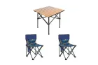 Стіл + 2 стільці STD-02 стіл складаний прямокутний коричневий, (Д530 * Ш550 * В500мм), стільці метал + тканина (40 * 40 * 35), сумка