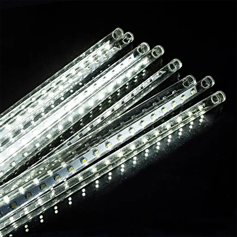 Гірлянда бурульки прозорий шнур 8 шт, 50 см, білі