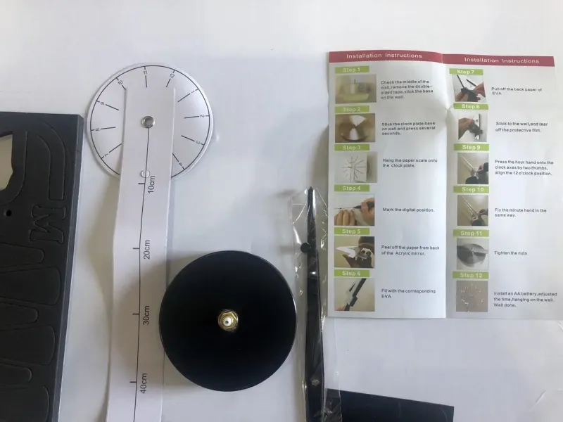 Настінний годинник 3D "DIY CLOCK" з цифрами від 60 до 120см Black